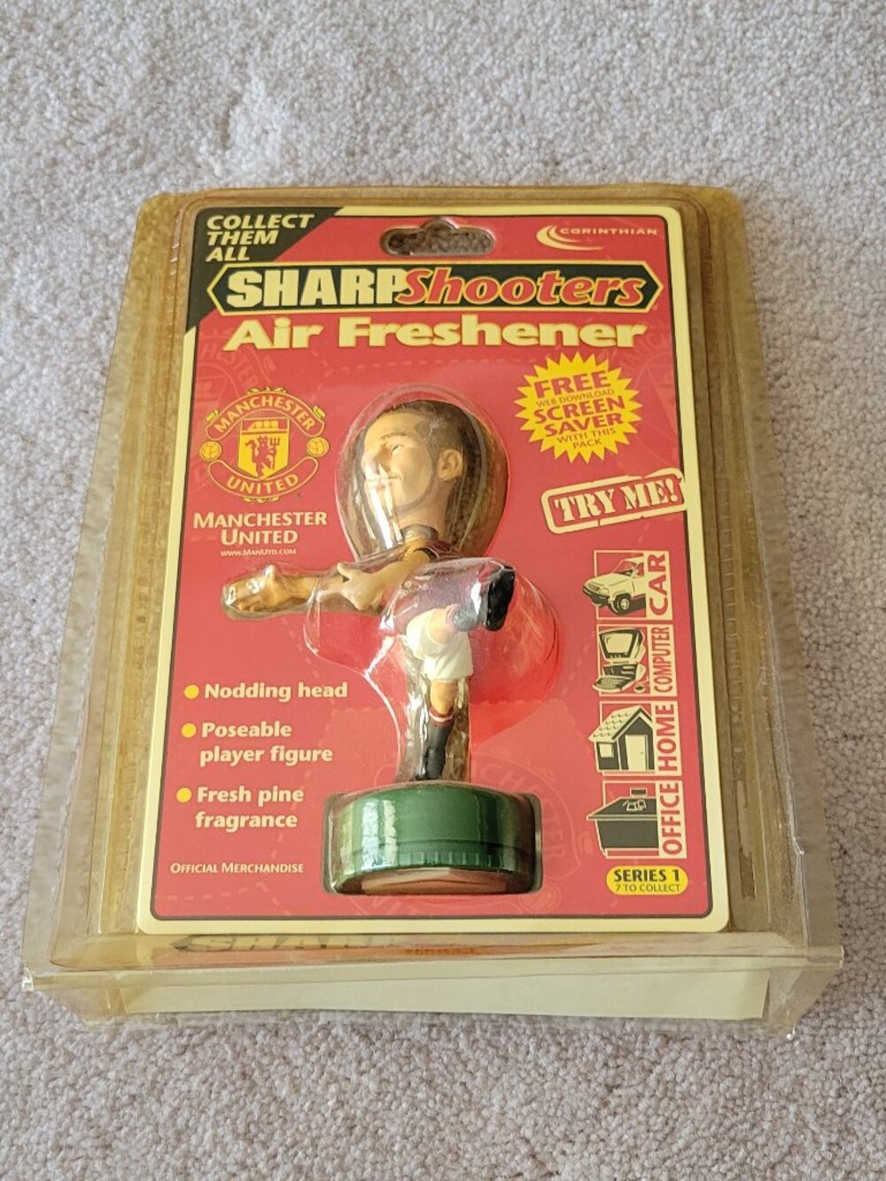 David Beckahm Manchester United Corinthian Sharpshooter Air Freshener VTG Y2K